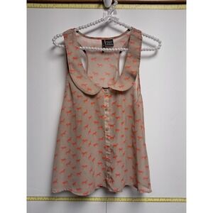 FIRE LOS ANGELES Womens Tank Top Size M Small Racerback Horse Print Lightweight